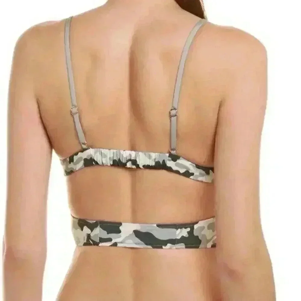Frankie’s Bikinis Camo Finn Top &‎ Marina Bottom